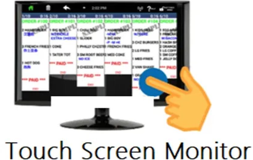 Kitchen display system screen for restaurant orders